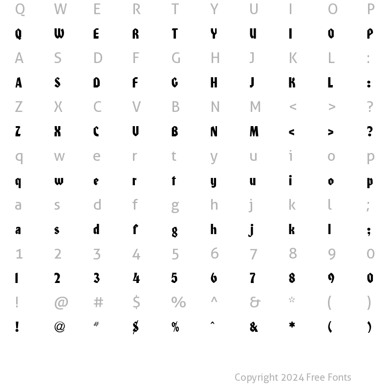 Character Map of HeilonDB Normal