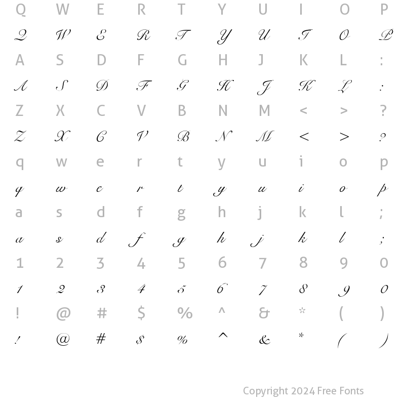 Character Map of HeilScript Regular