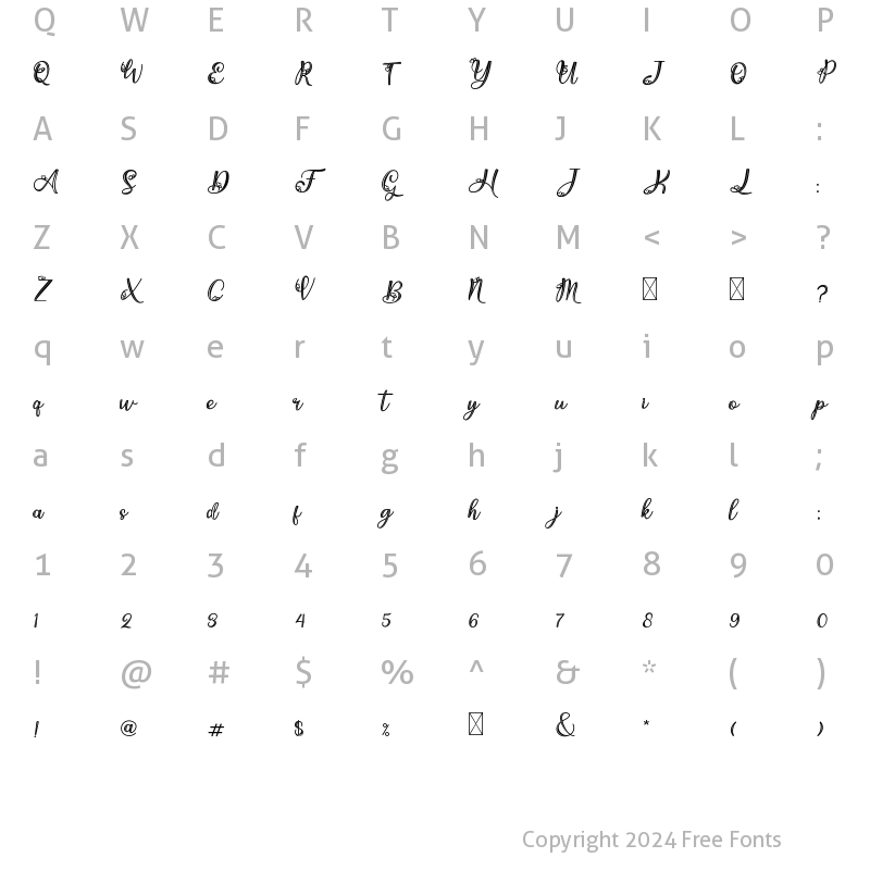 Character Map of Hekayi Regular