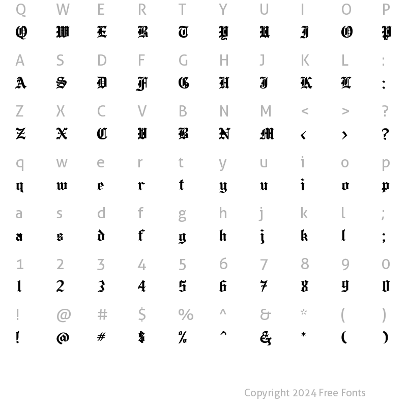 Character Map of Helena Bold Bold