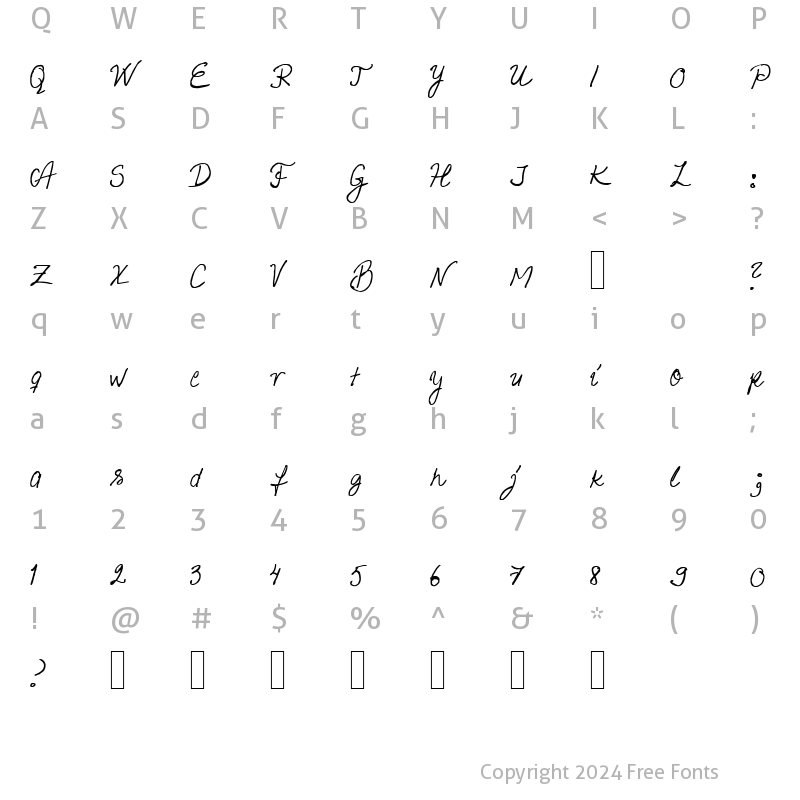 Character Map of Helena Script Regular