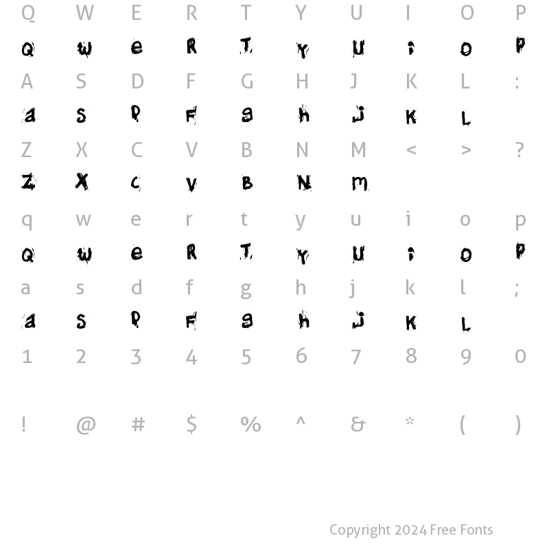 Character Map of Helifonter Regular