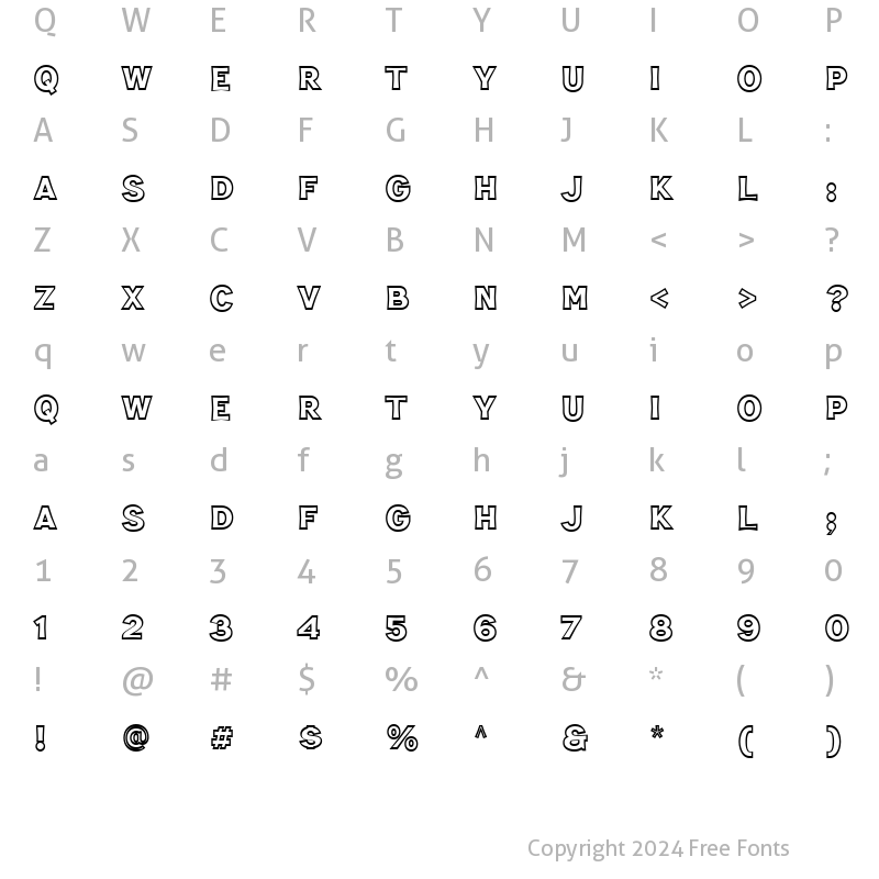 Character Map of Helight Outline