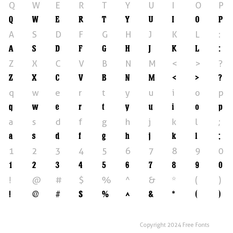 Character Map of Helium SF Bold