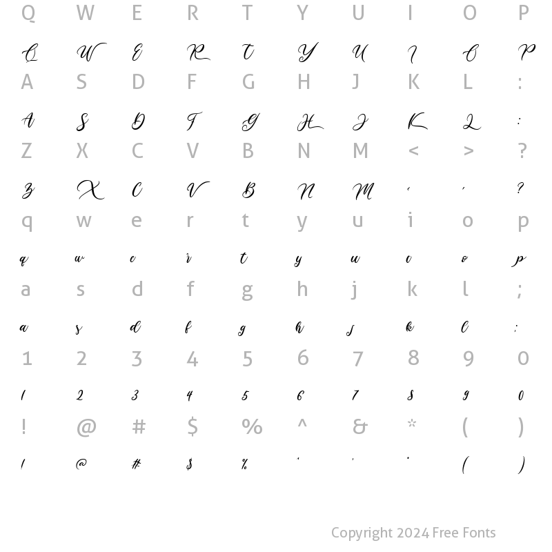 Character Map of Hella Mella Regular