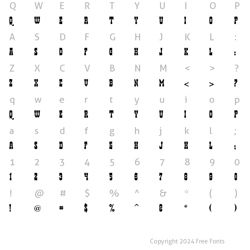 Character Map of Helldorado Regular