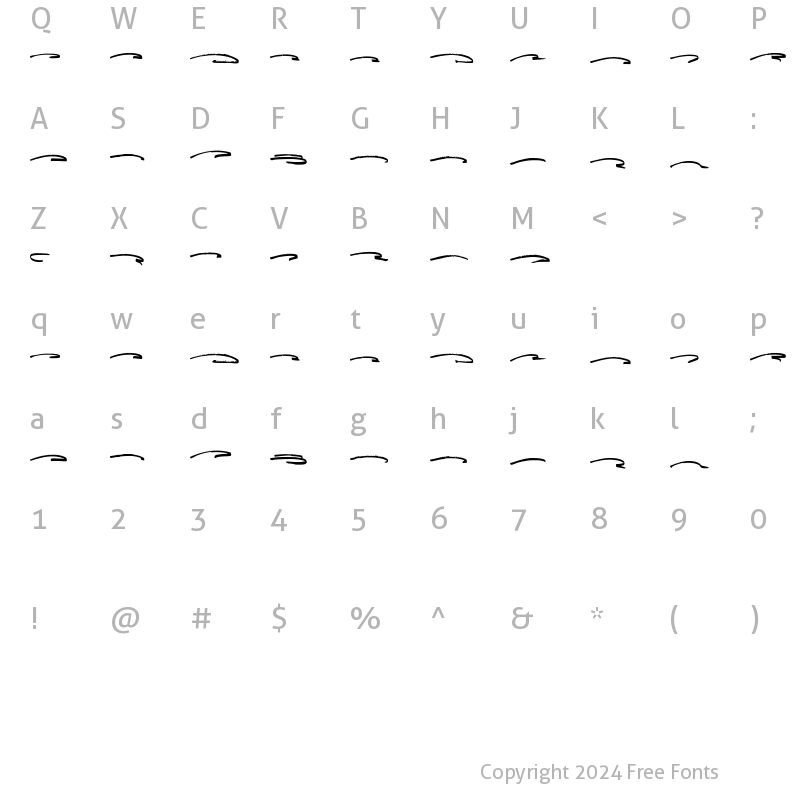 Character Map of Hello AsterS Swas Regular