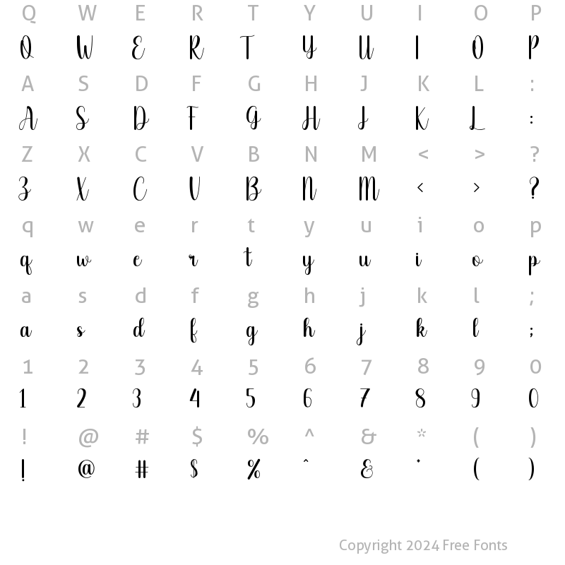 Character Map of Hello Audrey Regular