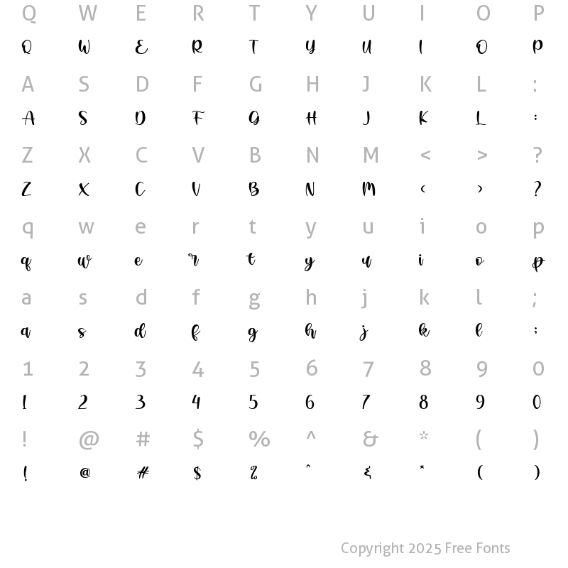 Character Map of Hello Austhin Regular