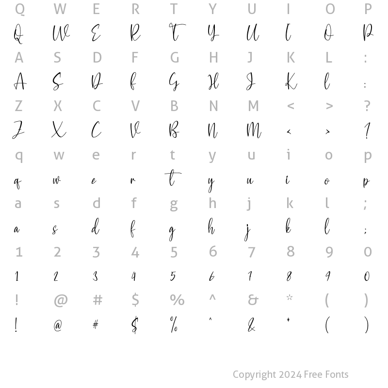 Character Map of Hello Butter Regular