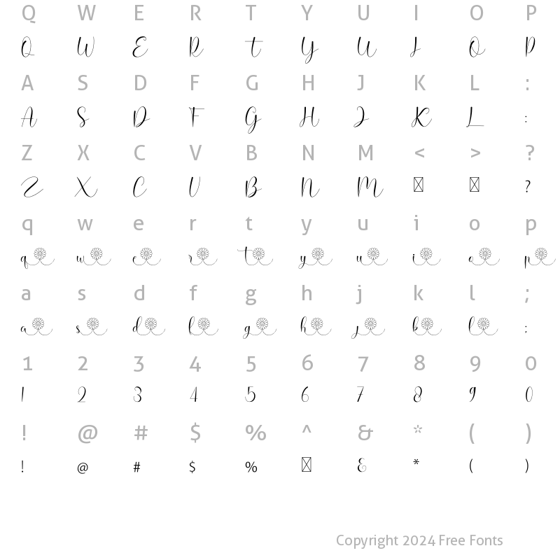 Character Map of Hello Daisy Flower