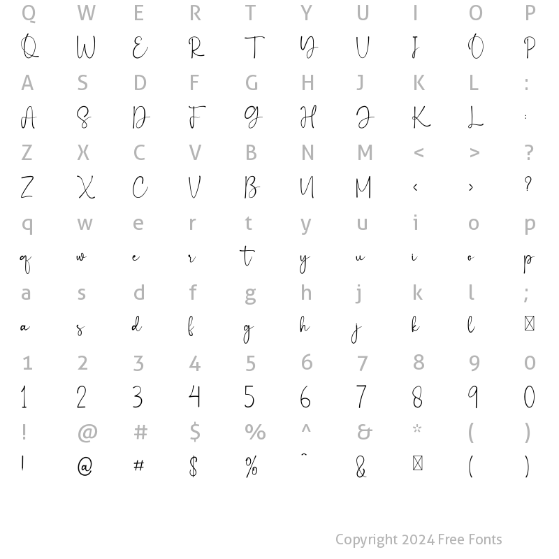 Character Map of Hello Famous Regular