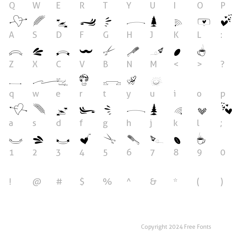 Character Map of Hello Flansher Extras Regular