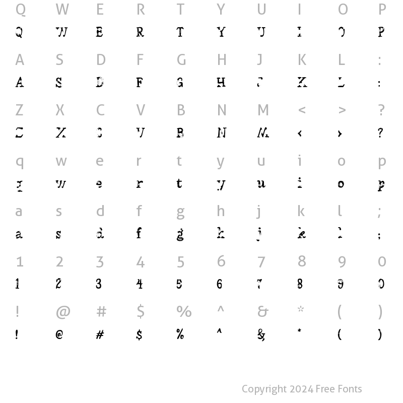 Character Map of Hello Friday Regular