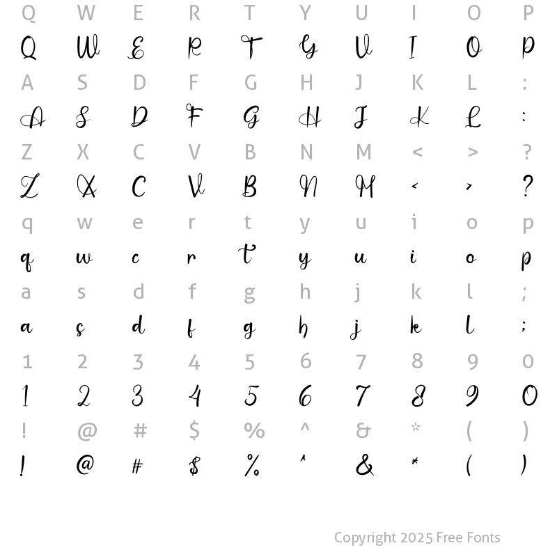 Character Map of Hello Handwriting Regular