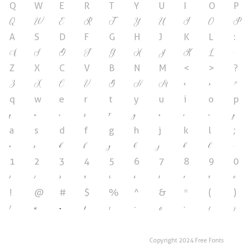 Character Map of hello heart Regular