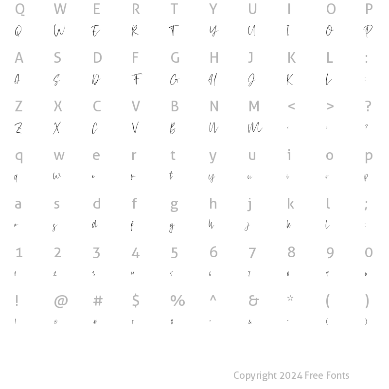 Character Map of hello Jellita Regular