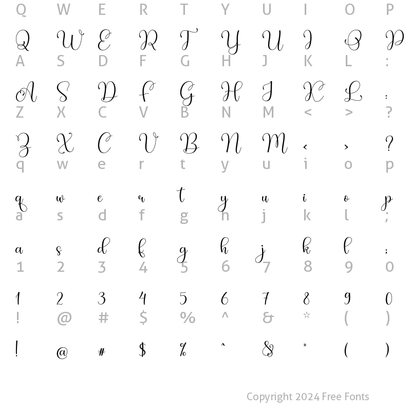 Character Map of Hello Kamilla Regular