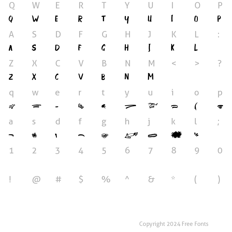 Character Map of Hello Kartina Extras Regular