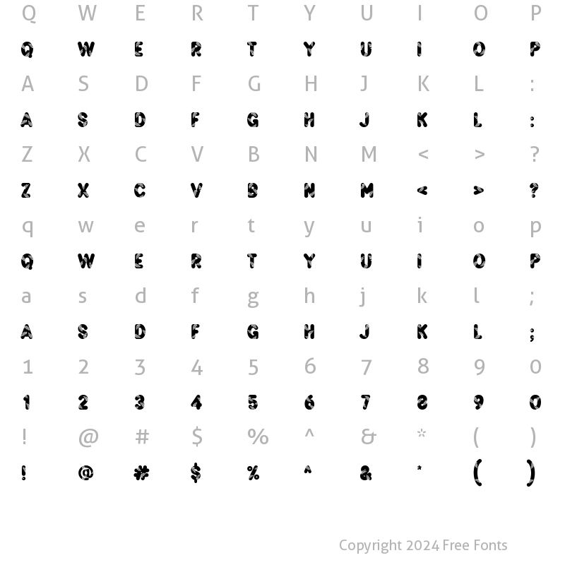 Character Map of Hello Leaves Regular