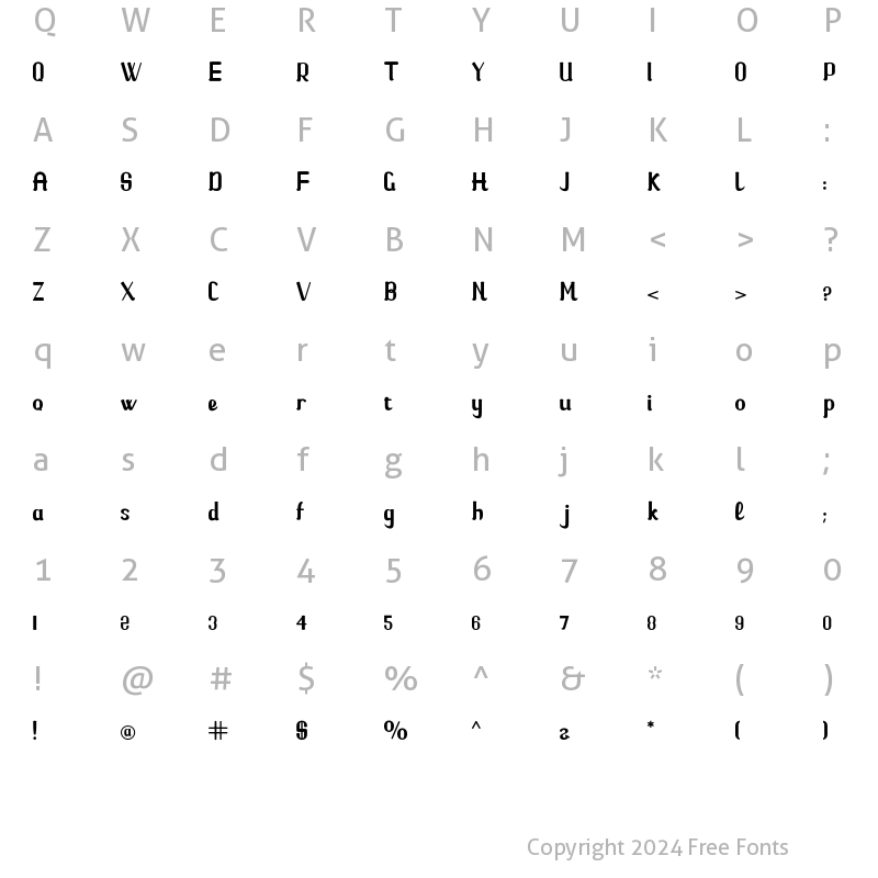 Character Map of Hello Little Tiger Regular