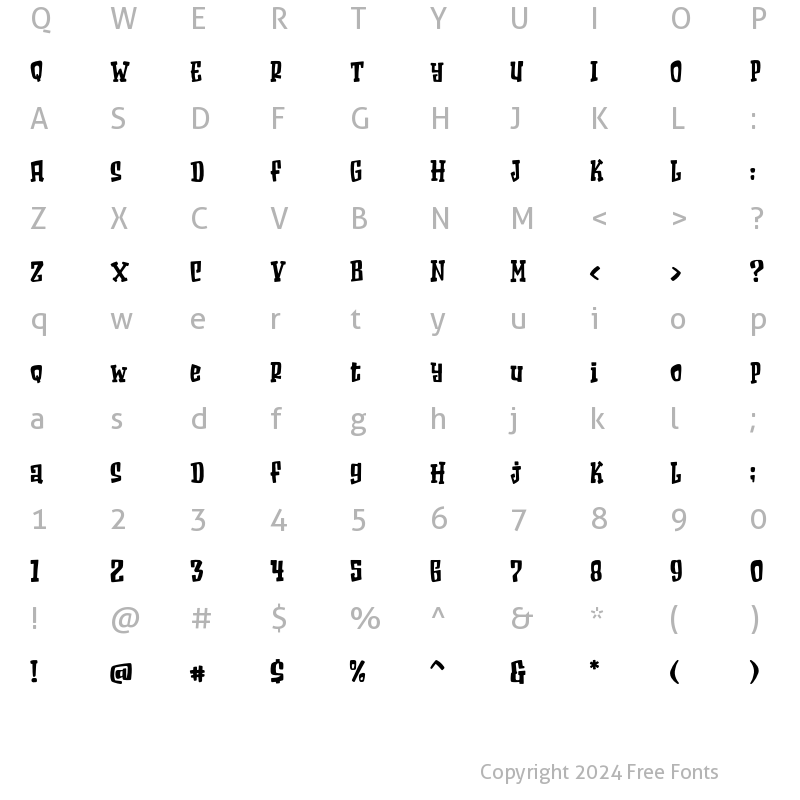 Character Map of Hello Nightmare Regular