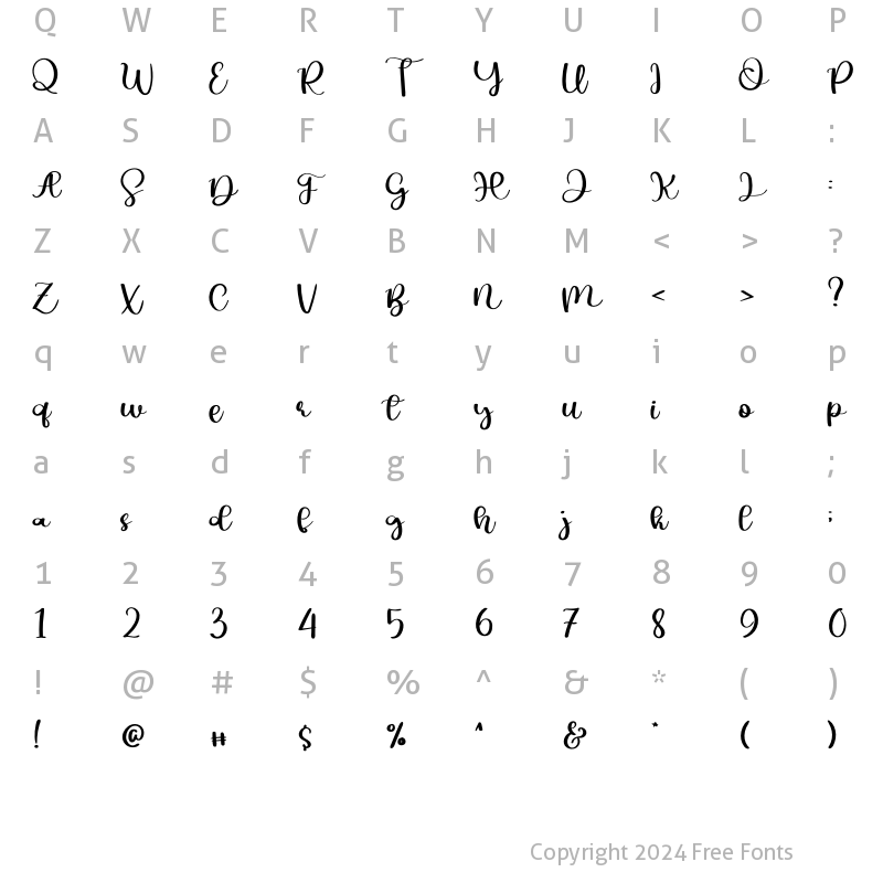 Character Map of Hello Onyx Regular