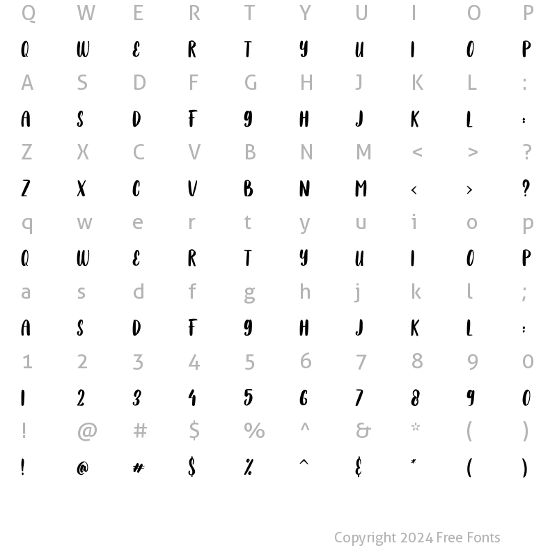 Character Map of Hello Penguin Regular