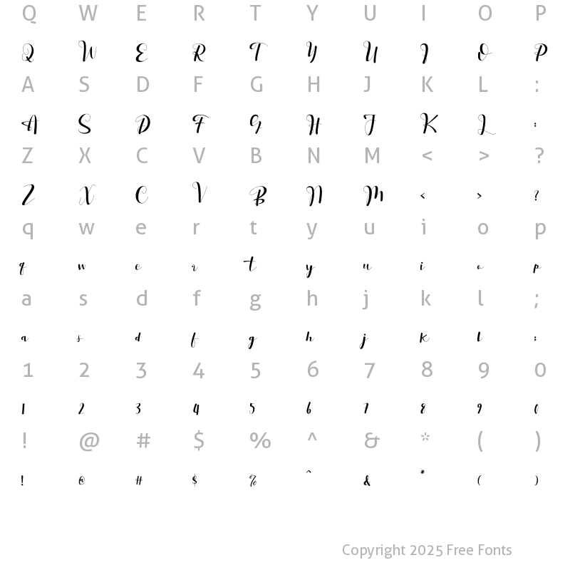 Character Map of Hello Saffana Regular