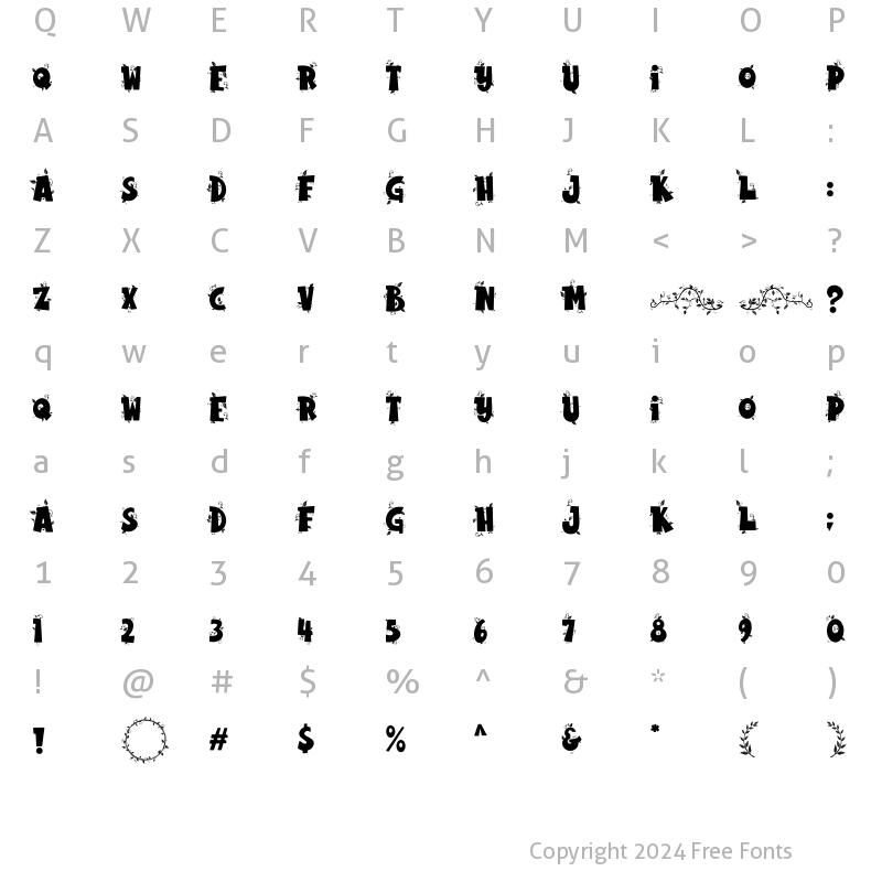 Character Map of Hello Spring Regular