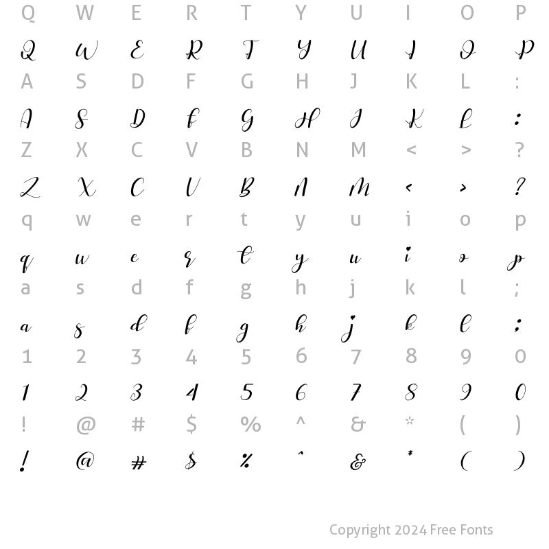 Character Map of Hello Stefanie Italic