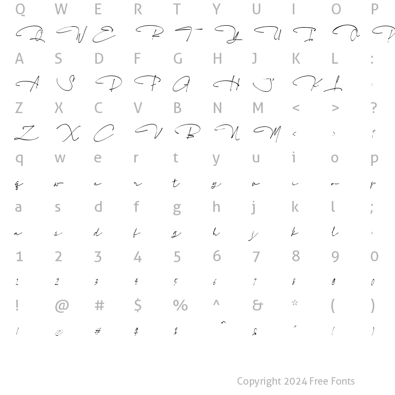 Character Map of Hello Stylish-Slant Regular