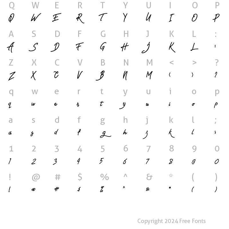 Character Map of hello typeface Regular
