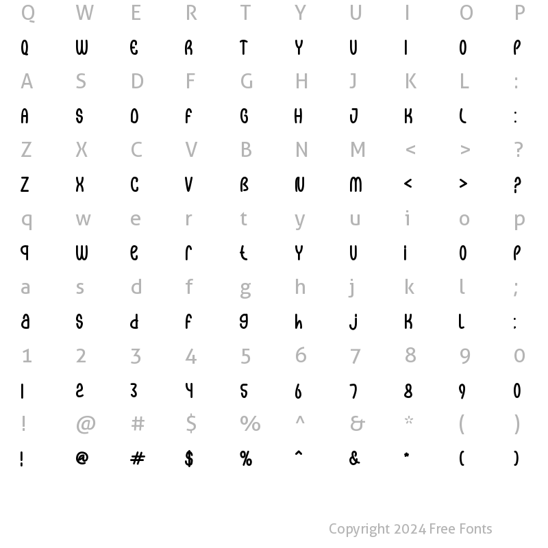 Character Map of Hello Velisha Regular