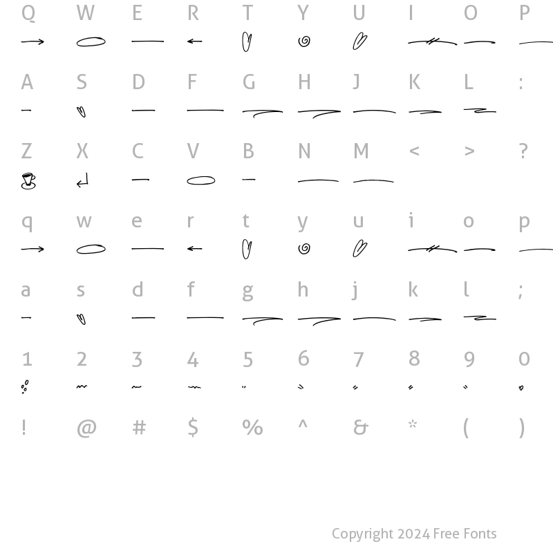 Character Map of Hellobello Swash Regular