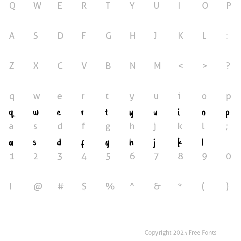 Character Map of Hellobye Regular