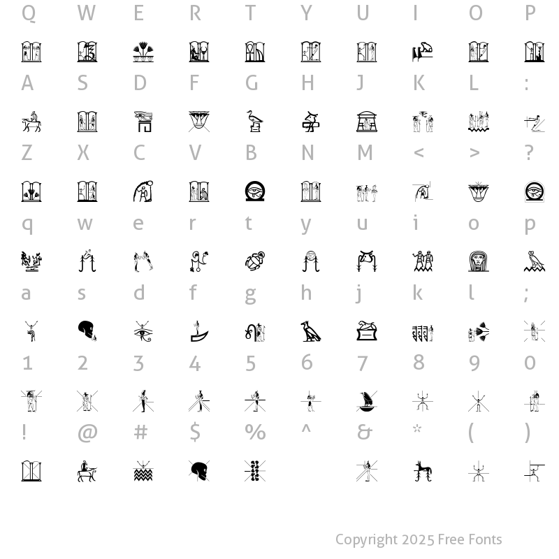 Character Map of HelloCleoPetra Regular