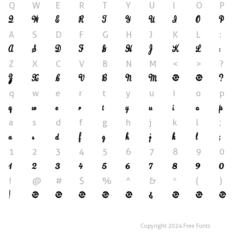 Character Map of HelloHeyJoe Regular