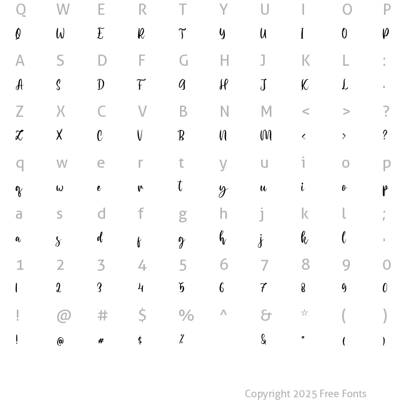 Character Map of Hellomate Regular