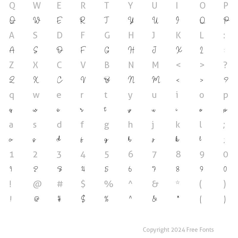 Character Map of HelloSanta Medium