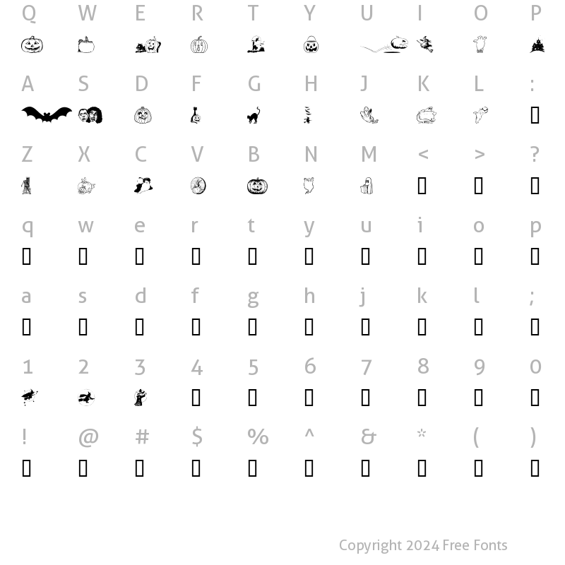 Character Map of Helloween Regular