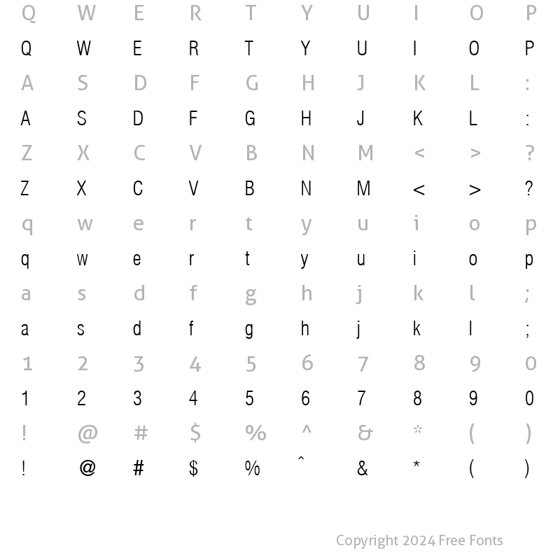 Character Map of HelmetCondensed Normal