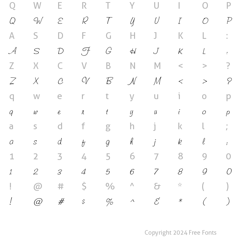 Character Map of Helmsley Italic