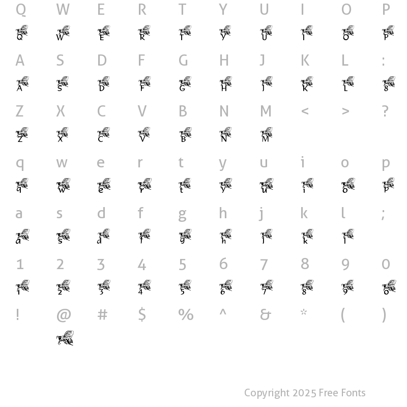 Character Map of Helpful Hunny Bee Regular