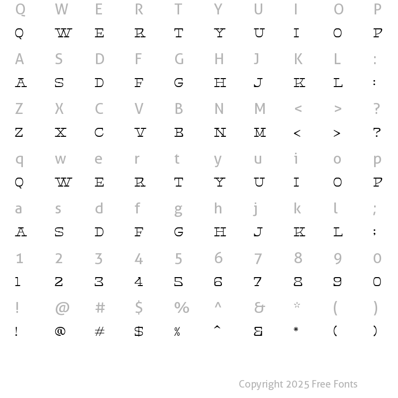 Character Map of Helter Slab Regular