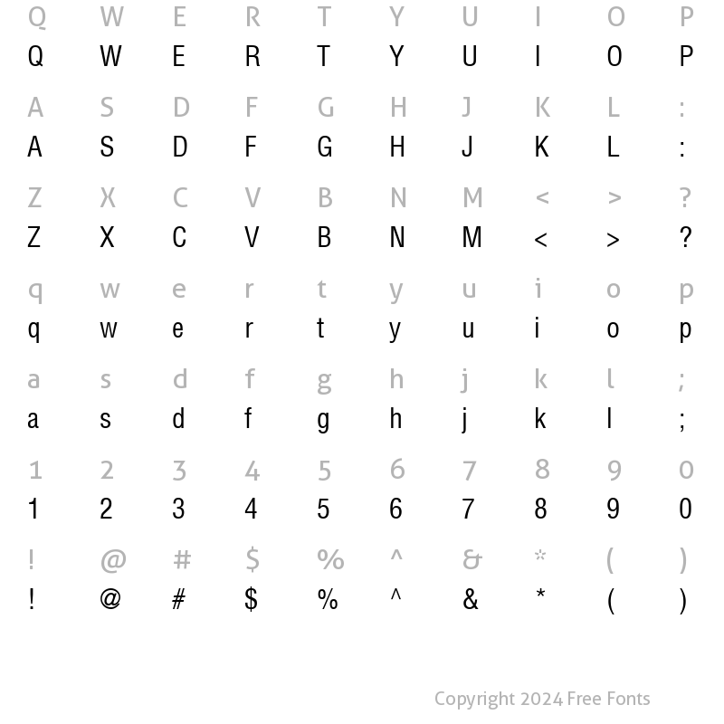 Character Map of Helvetica-CondensedMedium Medium