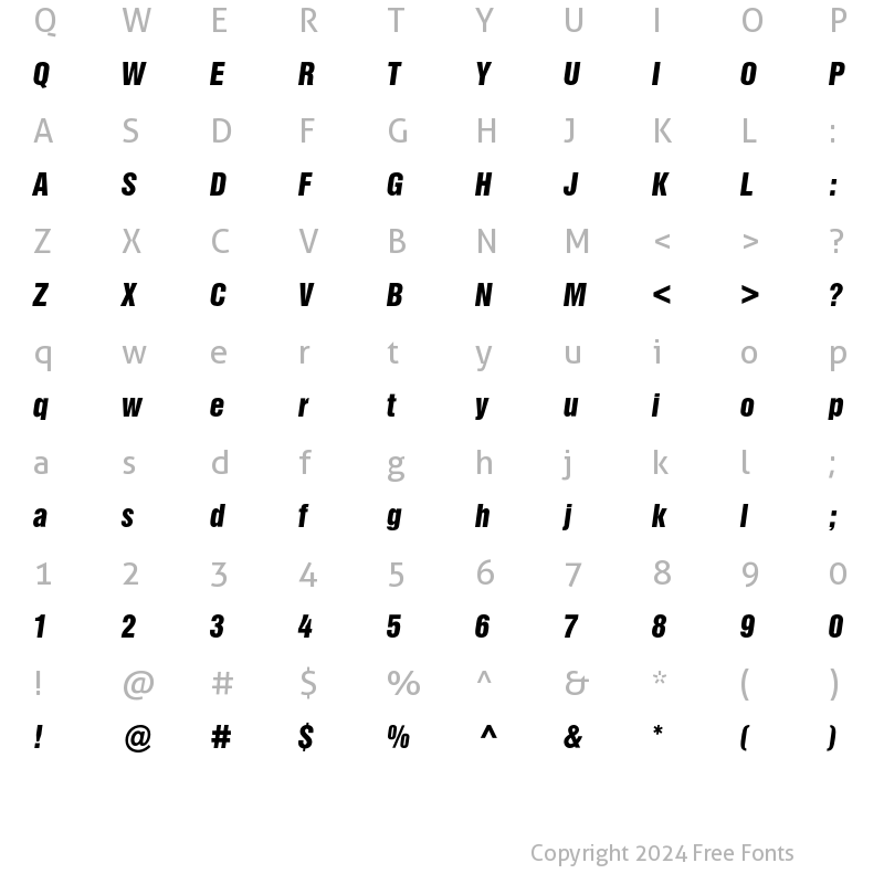 Character Map of Helvetica Inserat BQ Regular