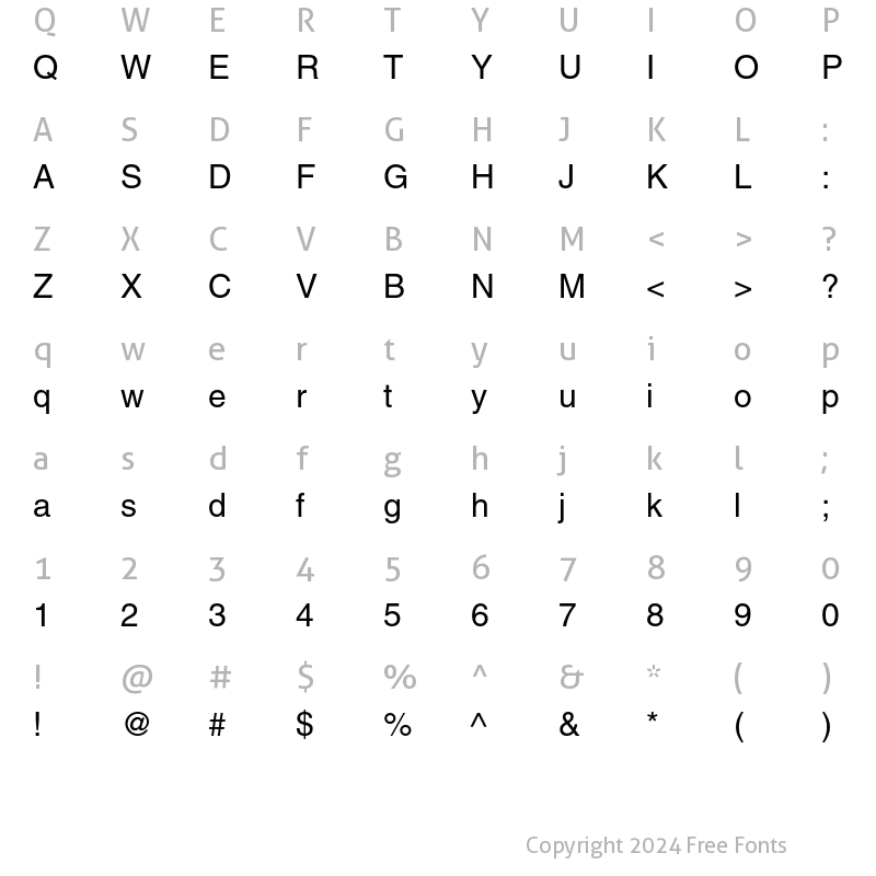 Character Map of Helvetica LT Std Roman