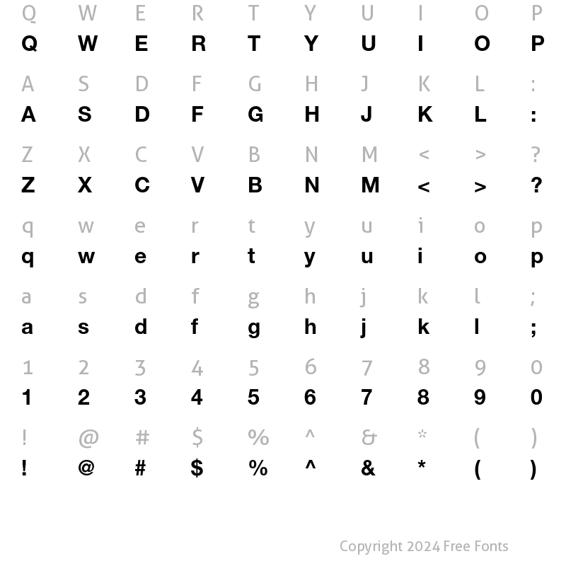 Character Map of Helvetica Neue LT Pro 75 Bold