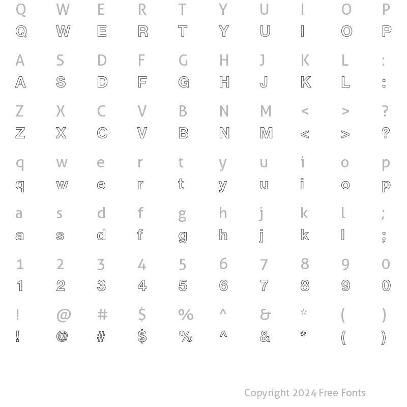 Character Map of Helvetica Neue LT Pro 75 Bold Outline